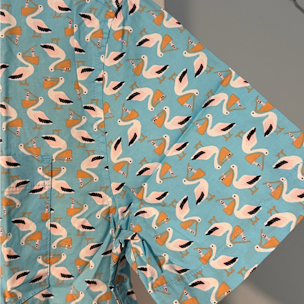 Amazon Essentials Teal Pelican Print Shirt - Picture 3 of 8